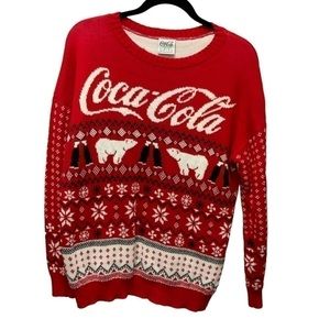 Coca-Cola Bear All Over Print Sweater size L